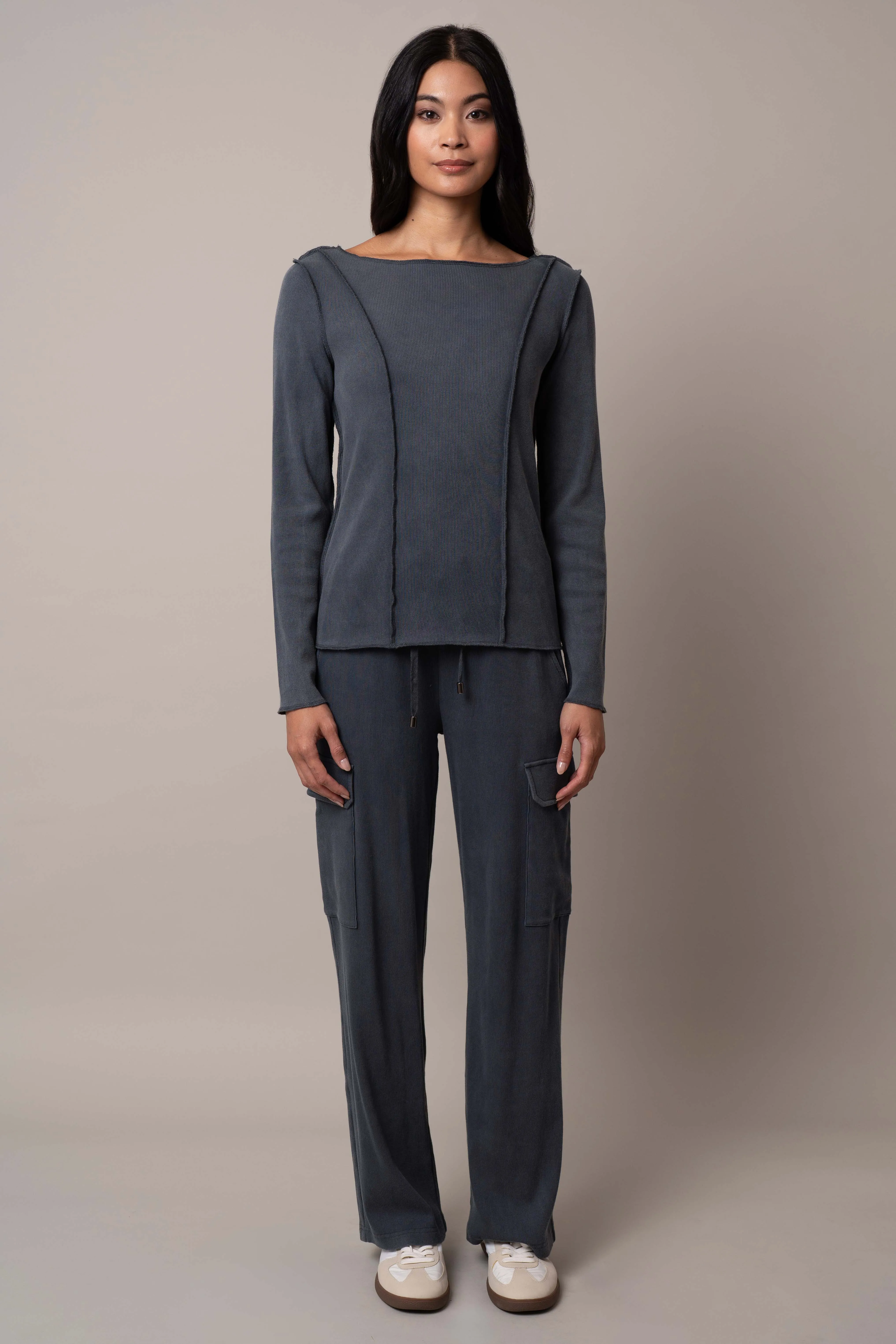 Long Sleeve Boat Neck Shirt