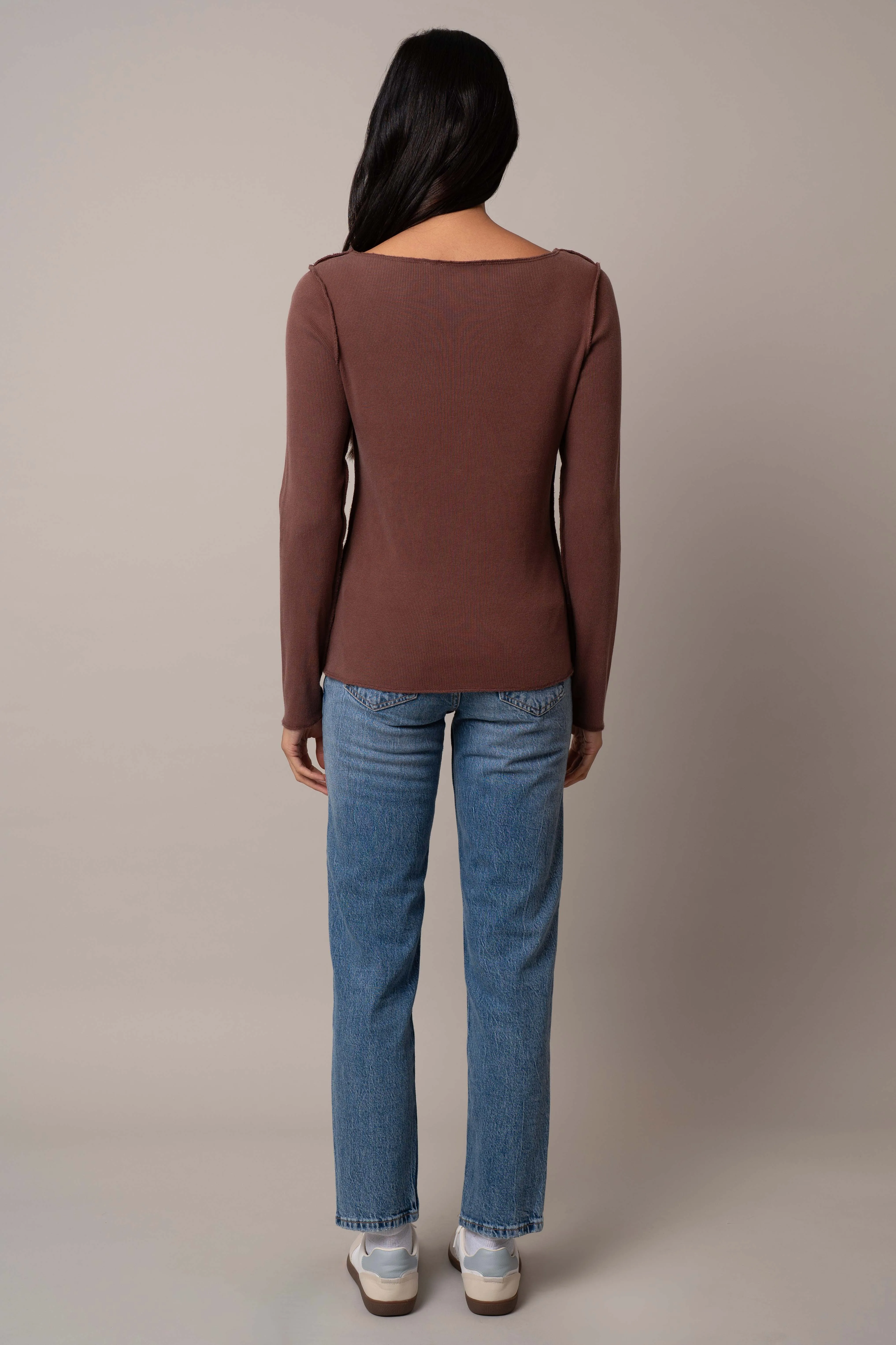 Long Sleeve Boat Neck Shirt