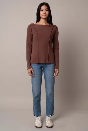 Long Sleeve Boat Neck Shirt