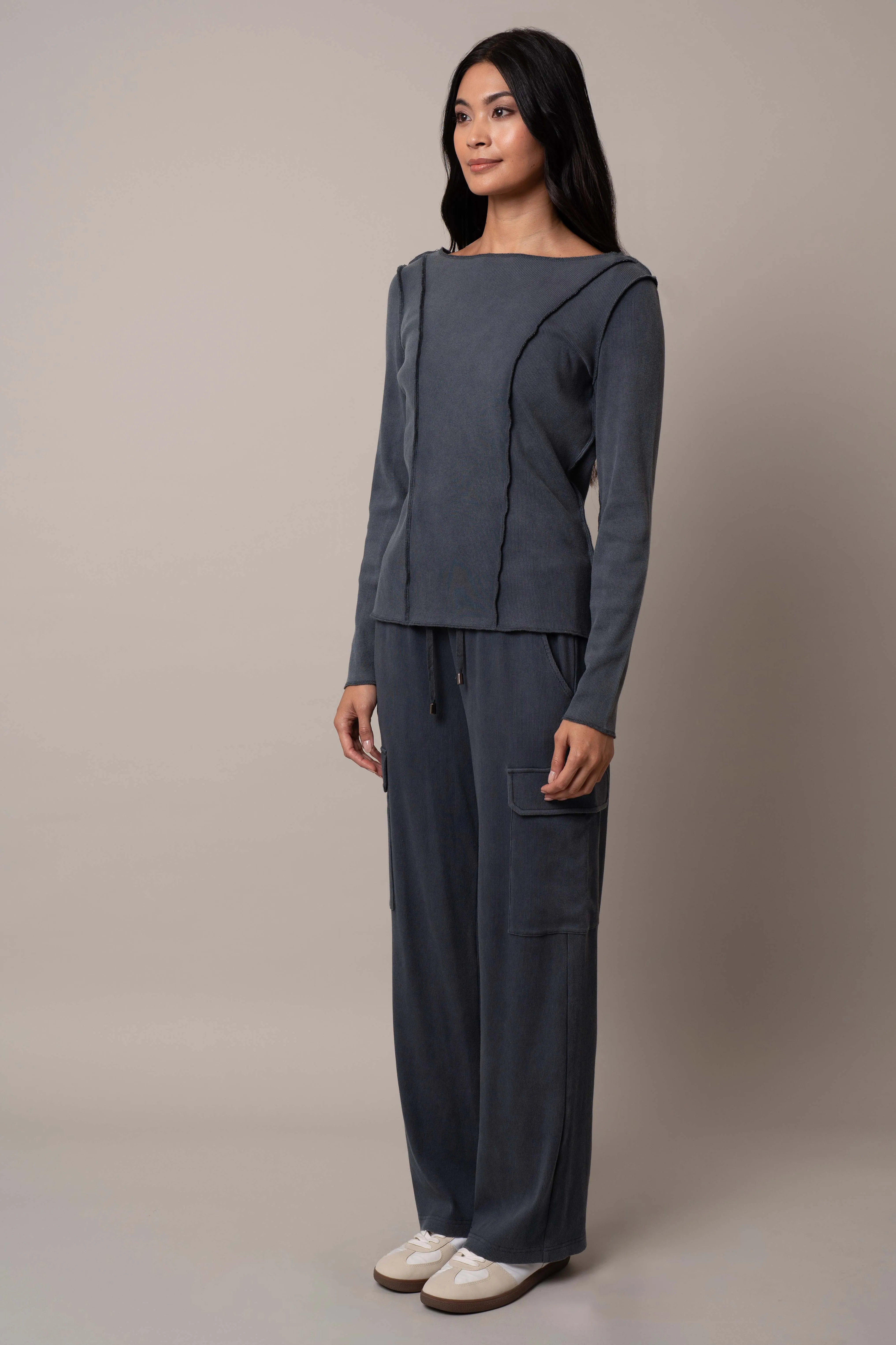 Long Sleeve Boat Neck Shirt