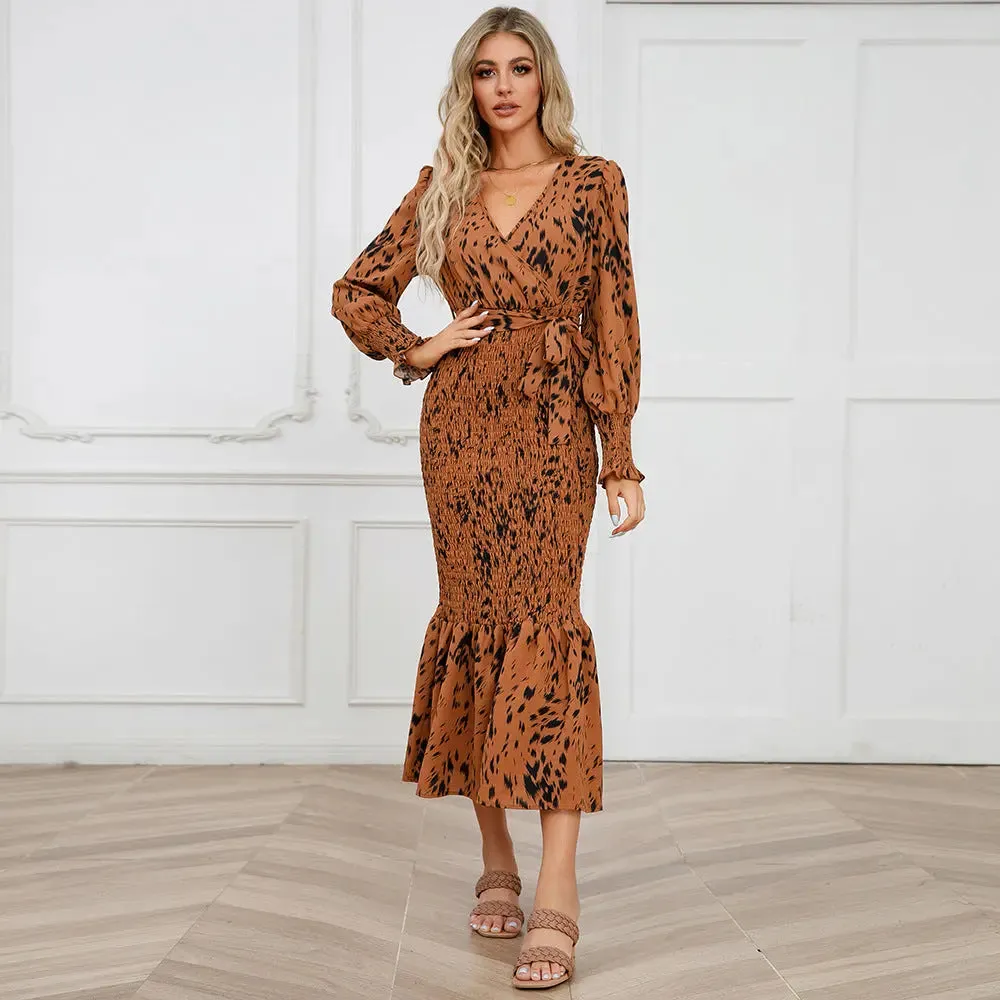 Long Sleeve Floral Bodycon Dress