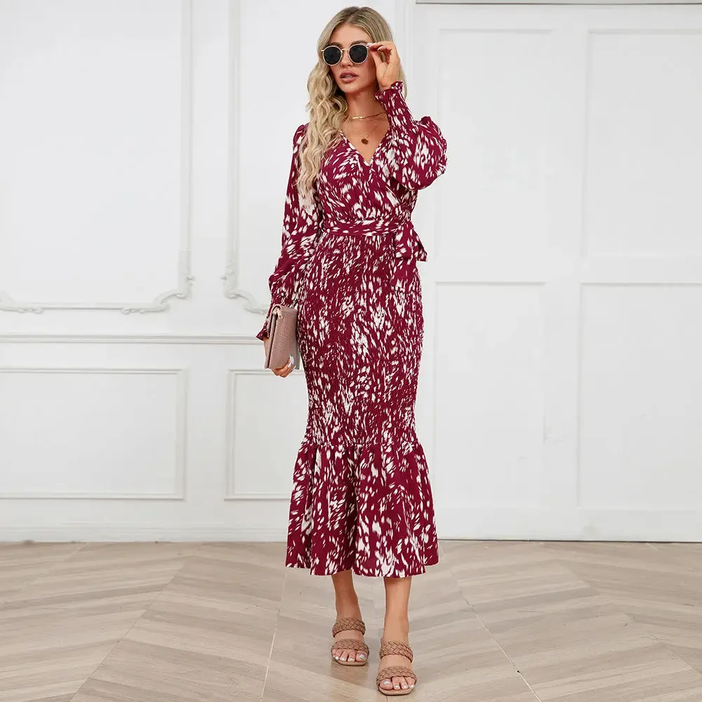 Long Sleeve Floral Bodycon Dress