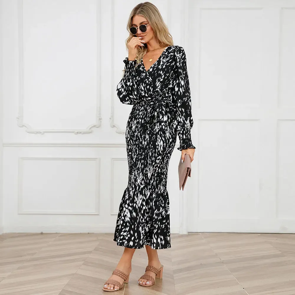 Long Sleeve Floral Bodycon Dress
