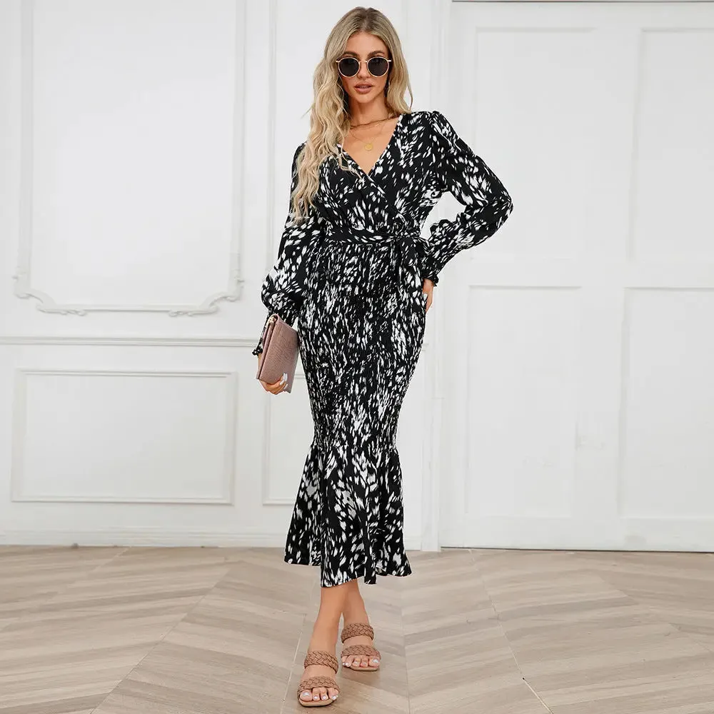Long Sleeve Floral Bodycon Dress