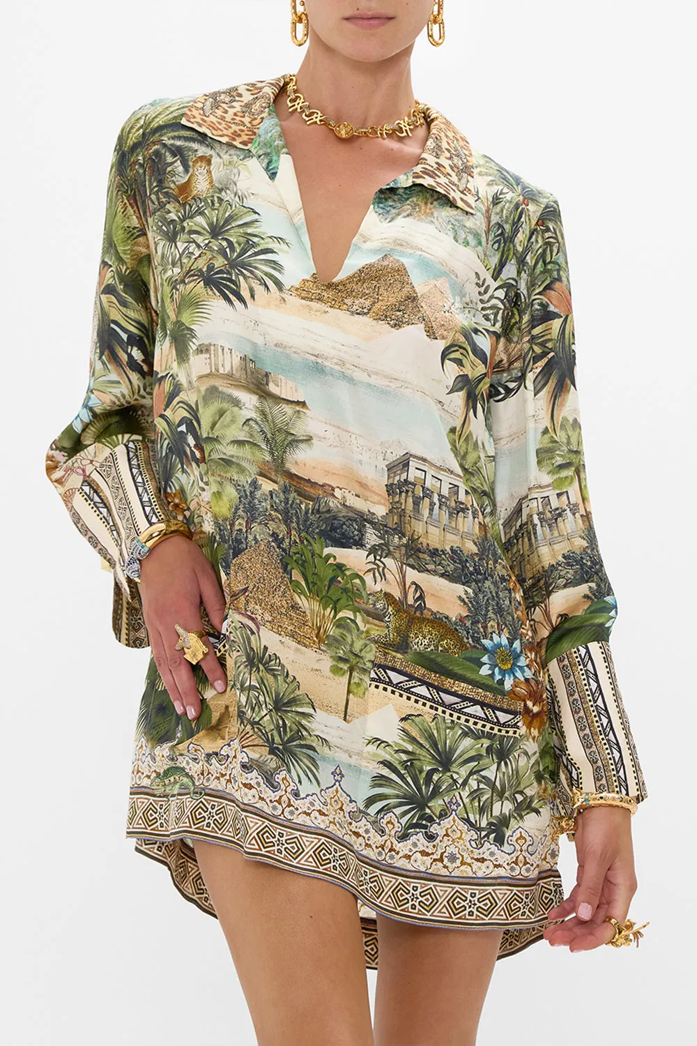 LONG SLEEVE TUNIC DRESS VIEWS OF THE VALLEY