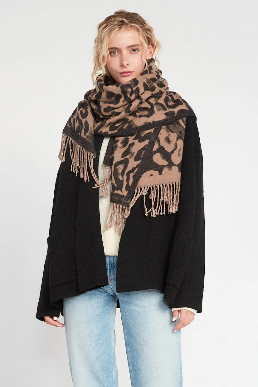 Look By M Reversible Leopard Print Scarf MSF3239