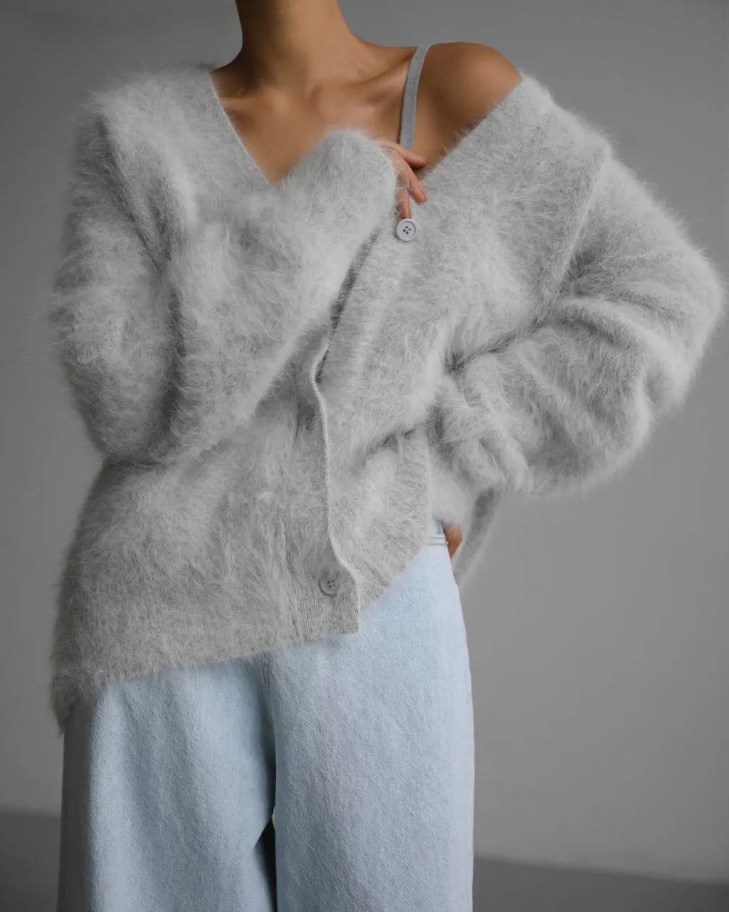 Loose V-Neck Button Cardigan - Fall Winter Fashion for Women