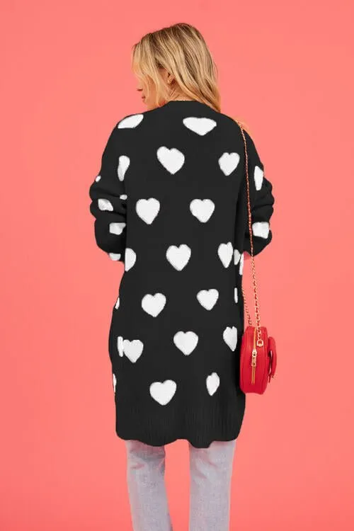 Love Letter Printed Heart Cardigan