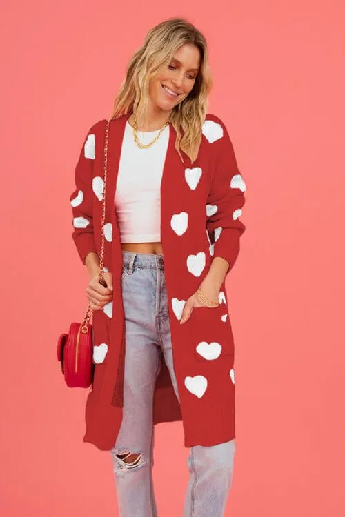 Love Letter Printed Heart Cardigan