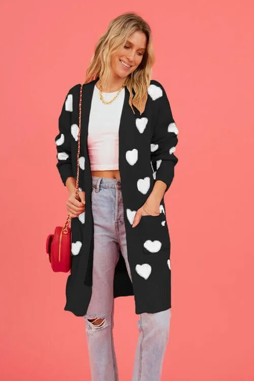 Love Letter Printed Heart Cardigan