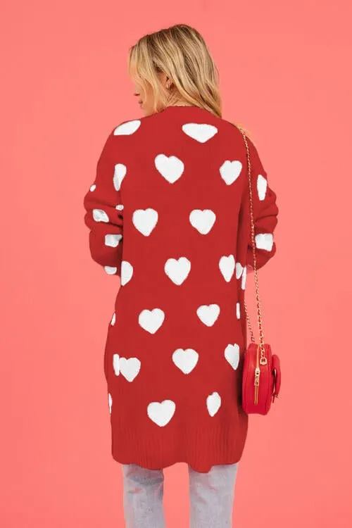 Love Letter Printed Heart Cardigan