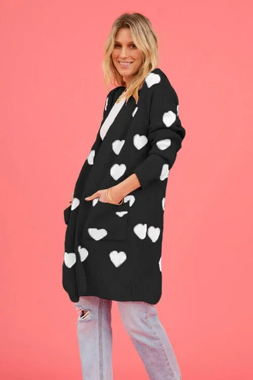 Love Letter Printed Heart Cardigan