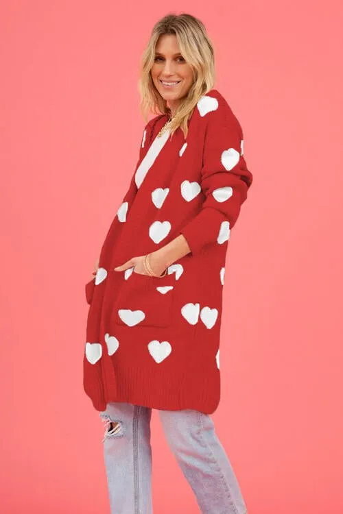 Love Letter Printed Heart Cardigan