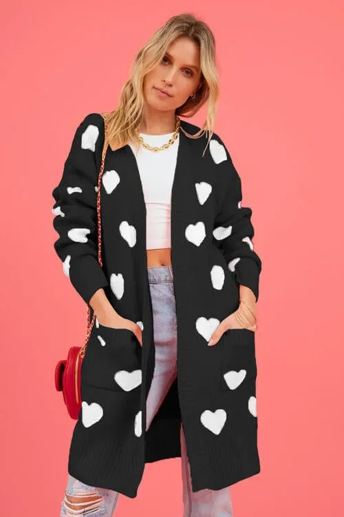 Love Letter Printed Heart Cardigan
