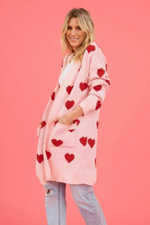 Love Letter Printed Heart Cardigan