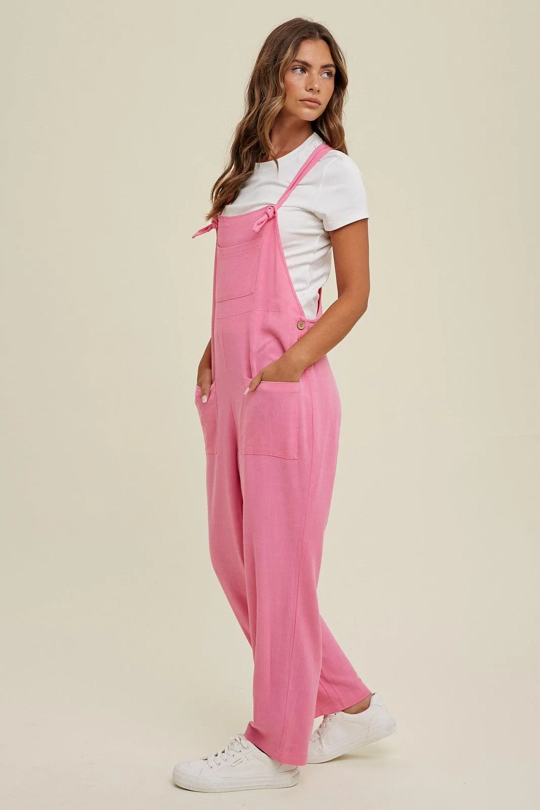 LOVELY IN LINEN OVERALLS