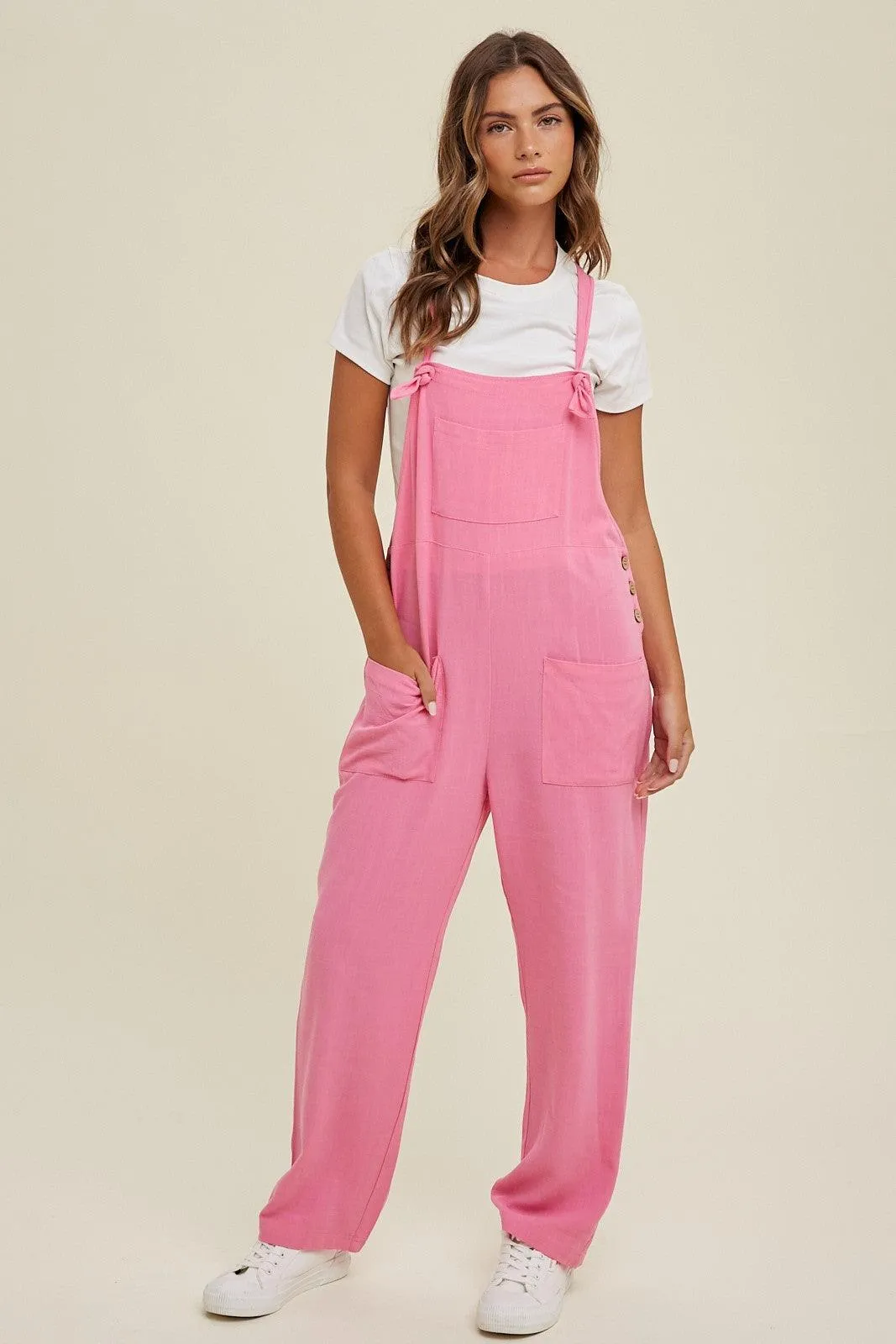 LOVELY IN LINEN OVERALLS
