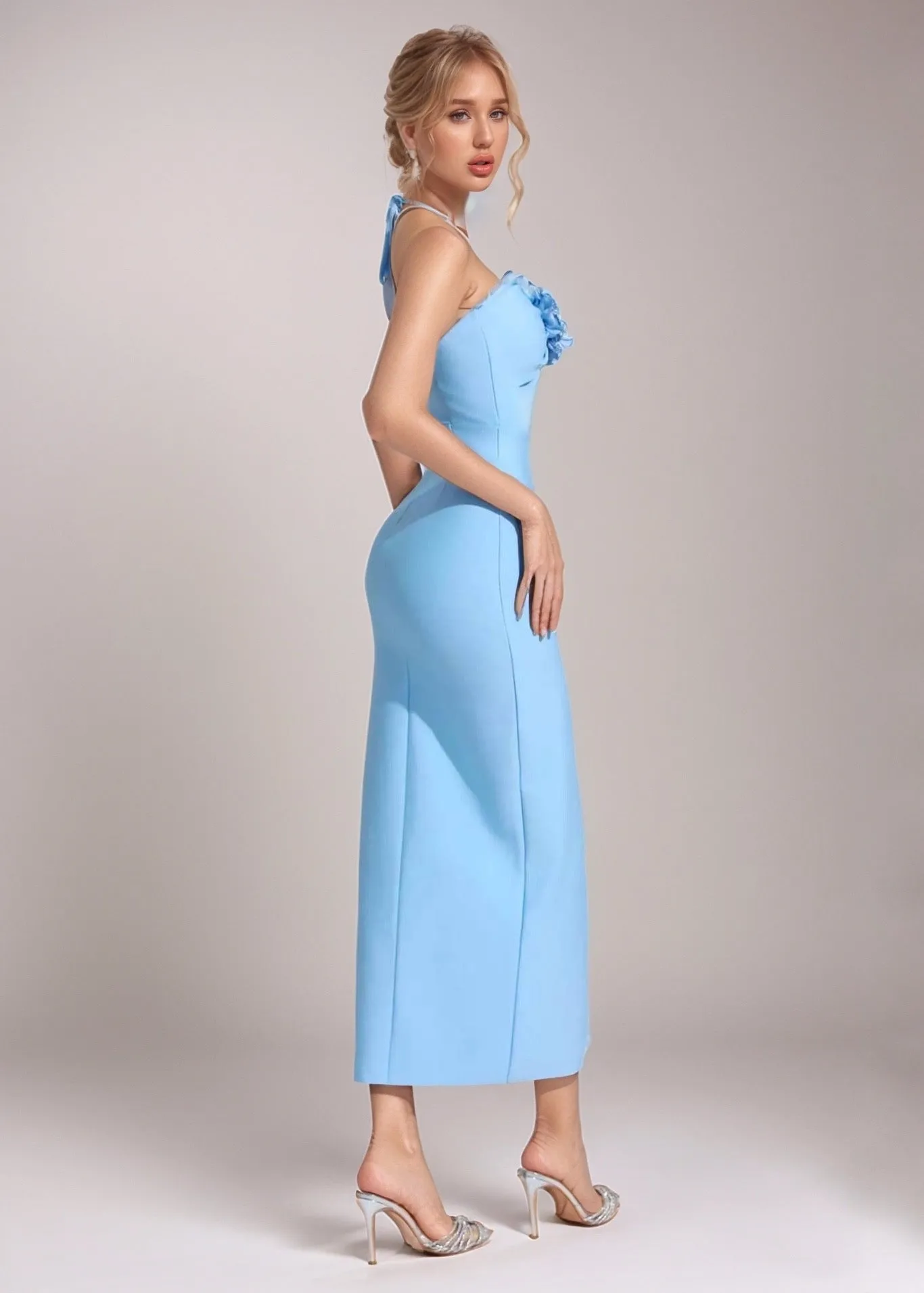Lucy Split Thigh Halter Dress