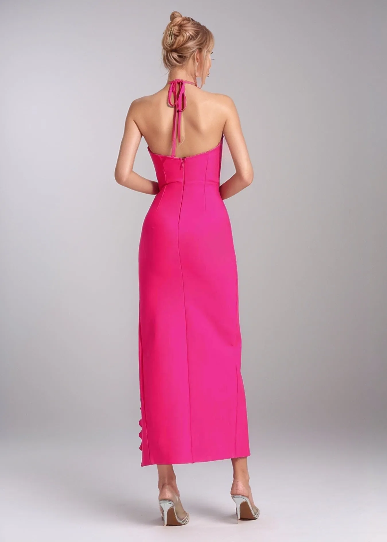 Lucy Split Thigh Halter Dress