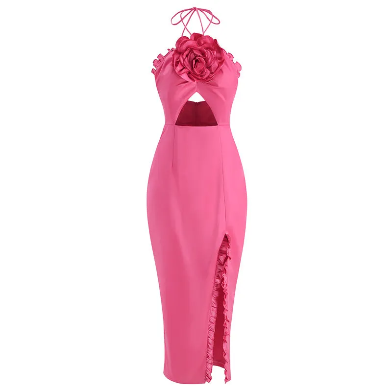 Lucy Split Thigh Halter Dress