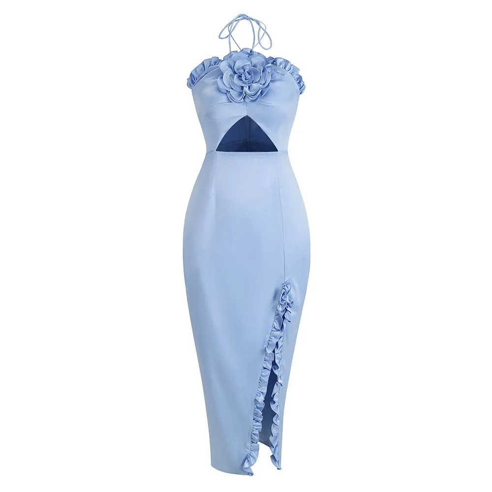 Lucy Split Thigh Halter Dress