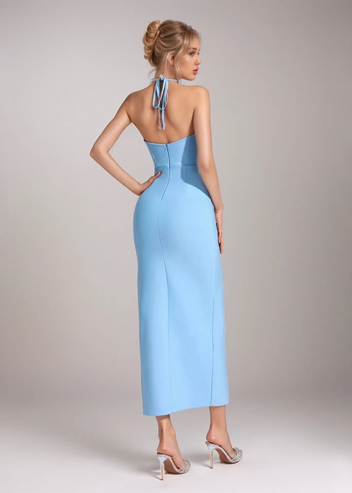 Lucy Split Thigh Halter Dress