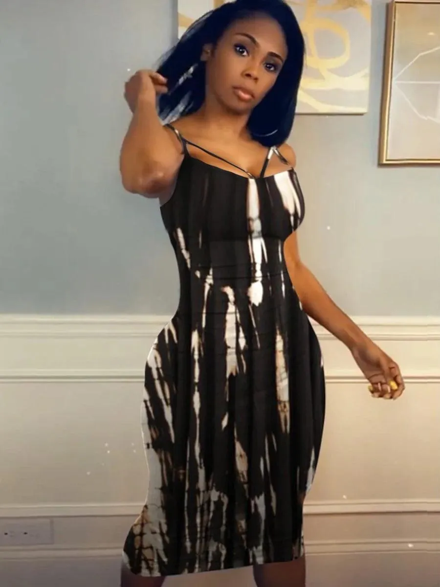 LW Plus Size Tie Dye Bodycon Cami Dress