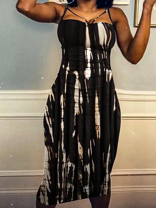 LW Plus Size Tie Dye Bodycon Cami Dress