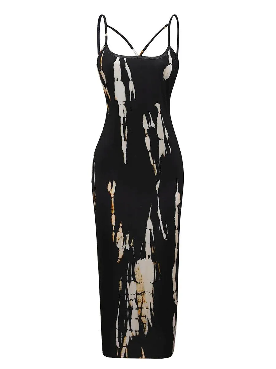 LW Plus Size Tie Dye Bodycon Cami Dress