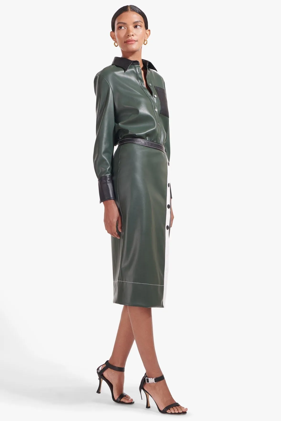 LYNN BLOUSE | CYPRESS BLACK VEGAN LEATHER