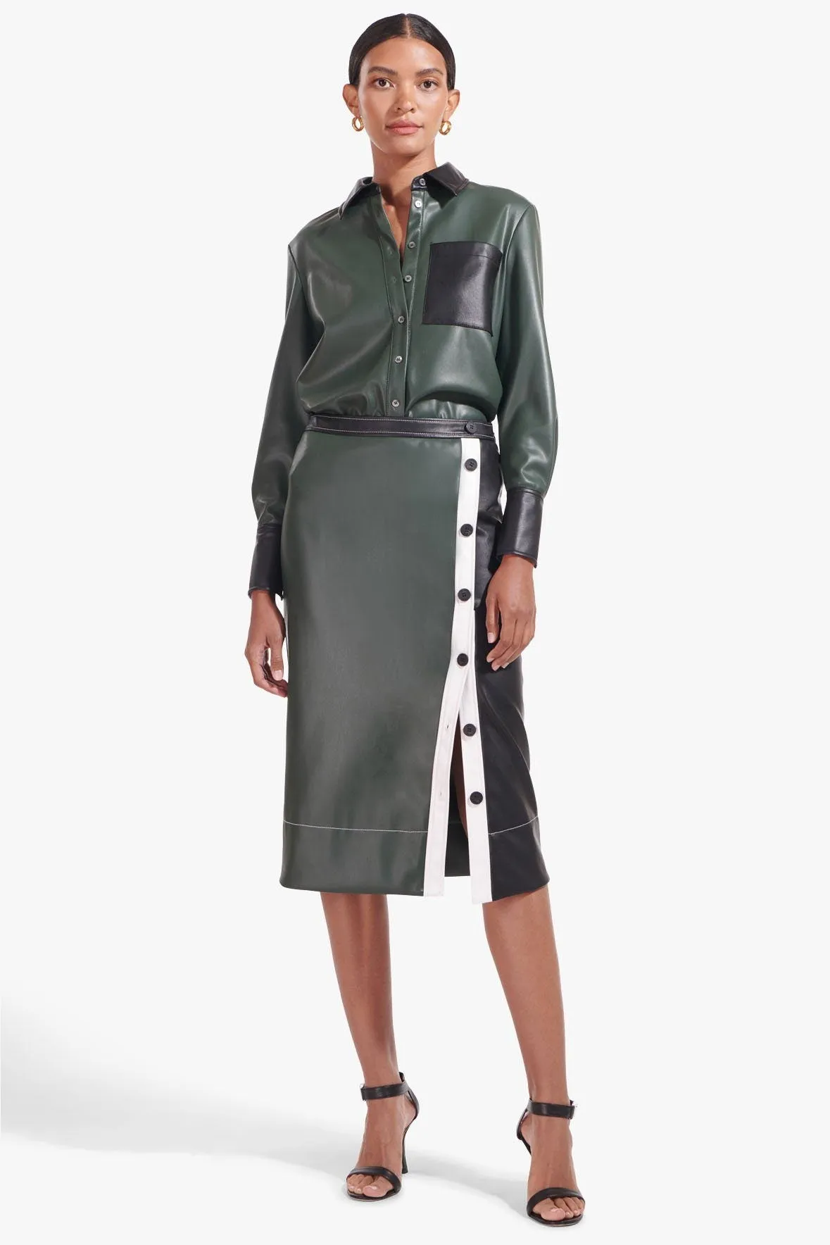 LYNN BLOUSE | CYPRESS BLACK VEGAN LEATHER