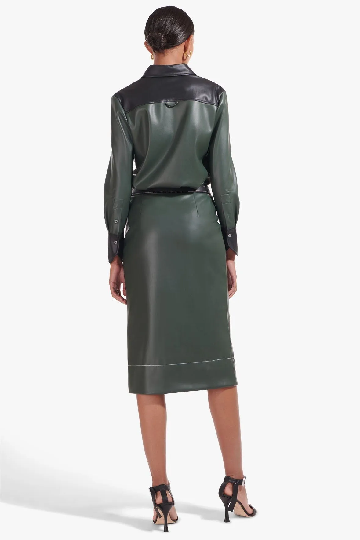 LYNN BLOUSE | CYPRESS BLACK VEGAN LEATHER
