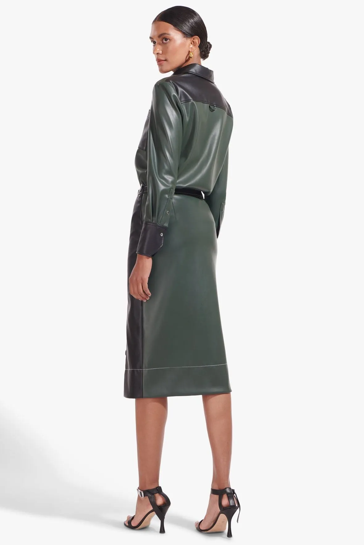 LYNN BLOUSE | CYPRESS BLACK VEGAN LEATHER