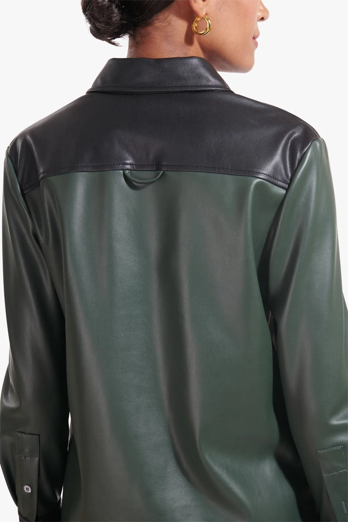 LYNN BLOUSE | CYPRESS BLACK VEGAN LEATHER