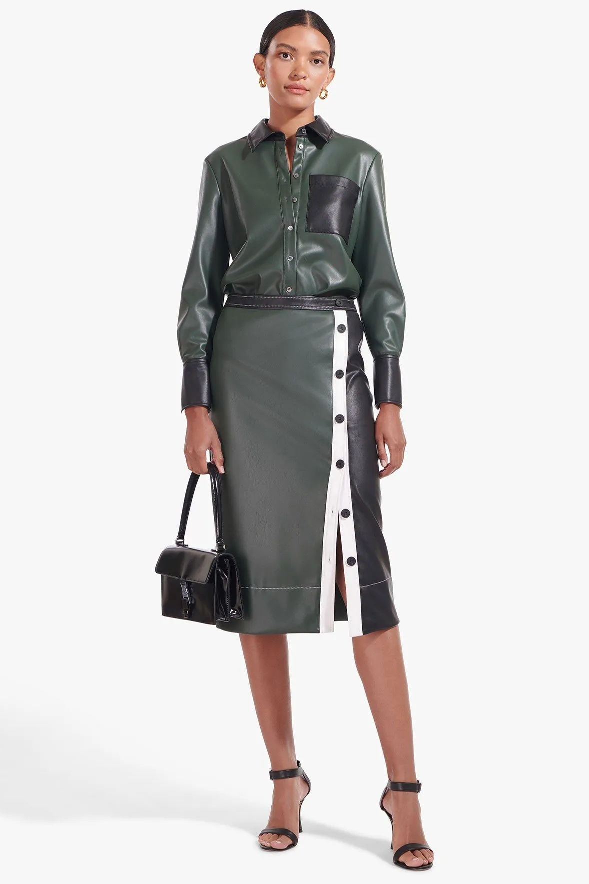 LYNN BLOUSE | CYPRESS BLACK VEGAN LEATHER