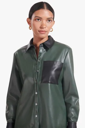 LYNN BLOUSE | CYPRESS BLACK VEGAN LEATHER