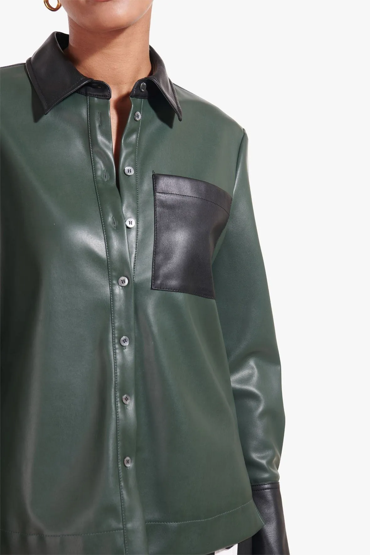 LYNN BLOUSE | CYPRESS BLACK VEGAN LEATHER
