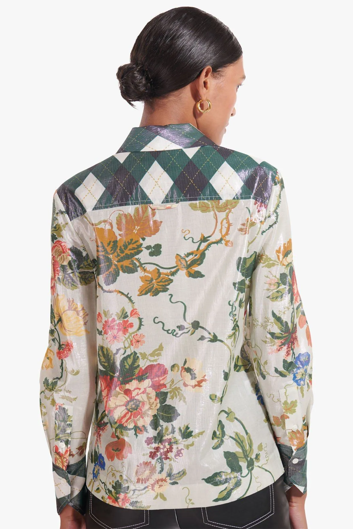 LYNN BLOUSE | LUREX MULTI SILVER