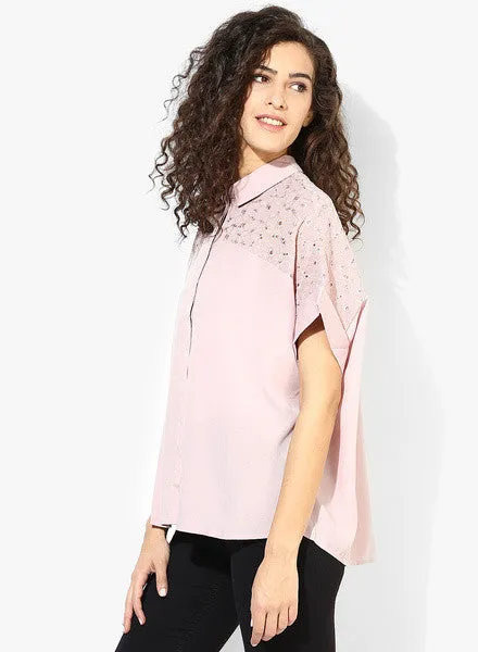 Mango Embroidered Appliqué Blouse