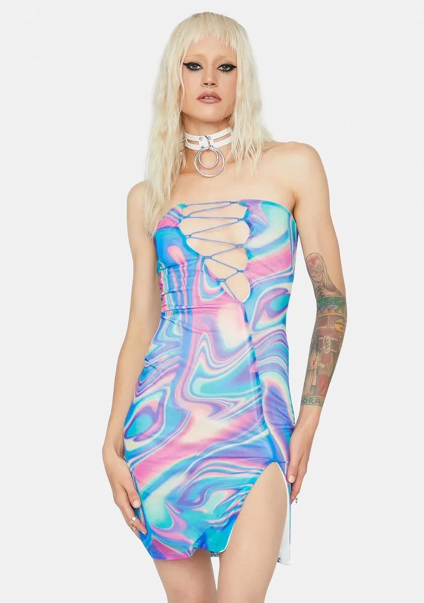 Marble Madness Halter Mini Dress