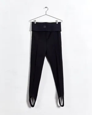 Marni tailored stirrup pants with belt, navy, 6