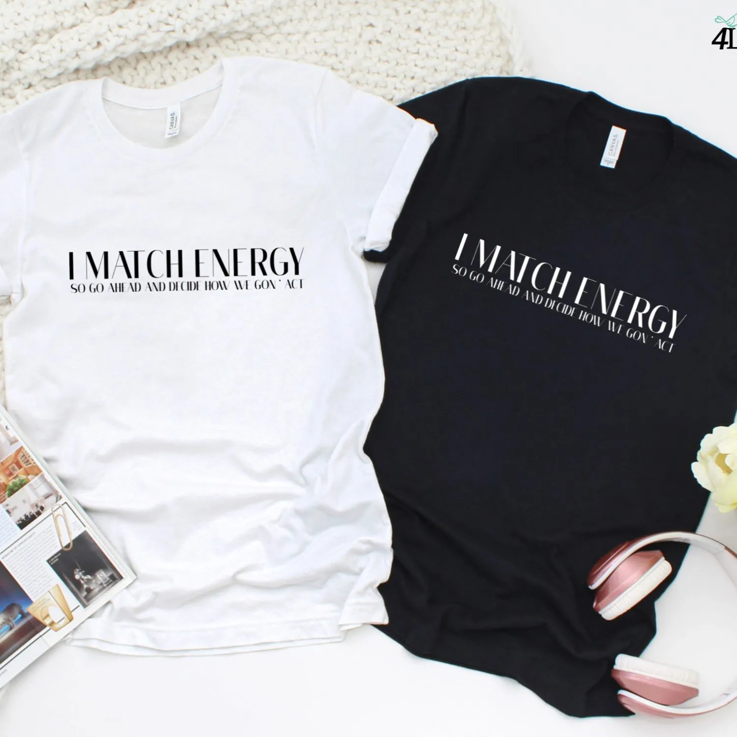 Matching Outfits Set: 'I Match Energy' Motivation - Black Owned Shop, Fall Fashion, Cute & Inspirational Autumn Style