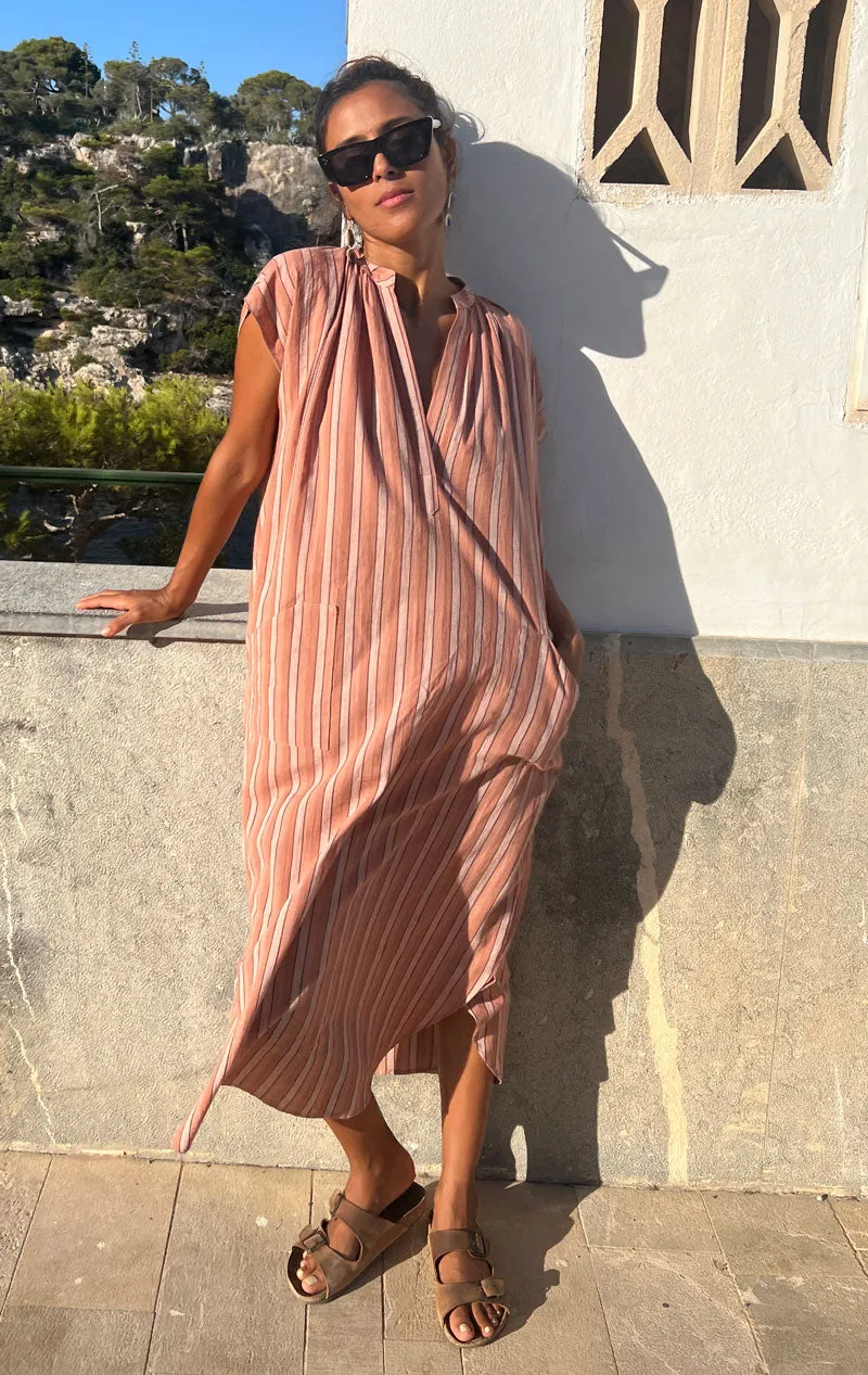 Mauve stripe Slim Dress