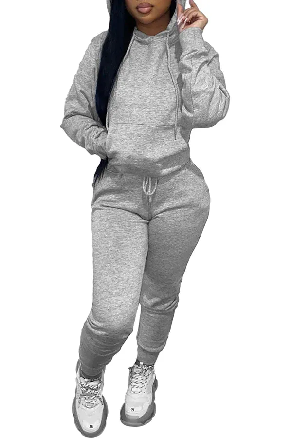 MB FASHION Casual Cozy Jogger Set with Hoodie 274R