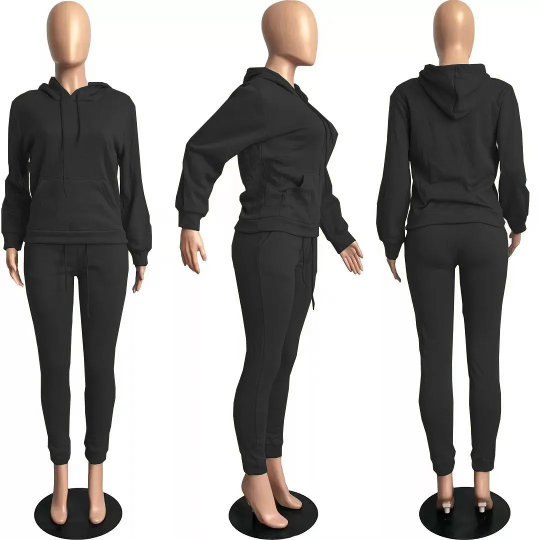 MB FASHION Casual Cozy Jogger Set with Hoodie 274R