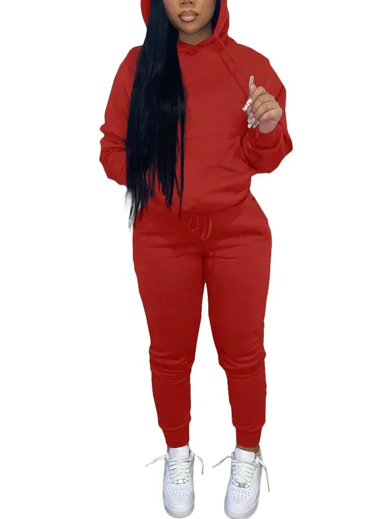 MB FASHION Casual Cozy Jogger Set with Hoodie 274R