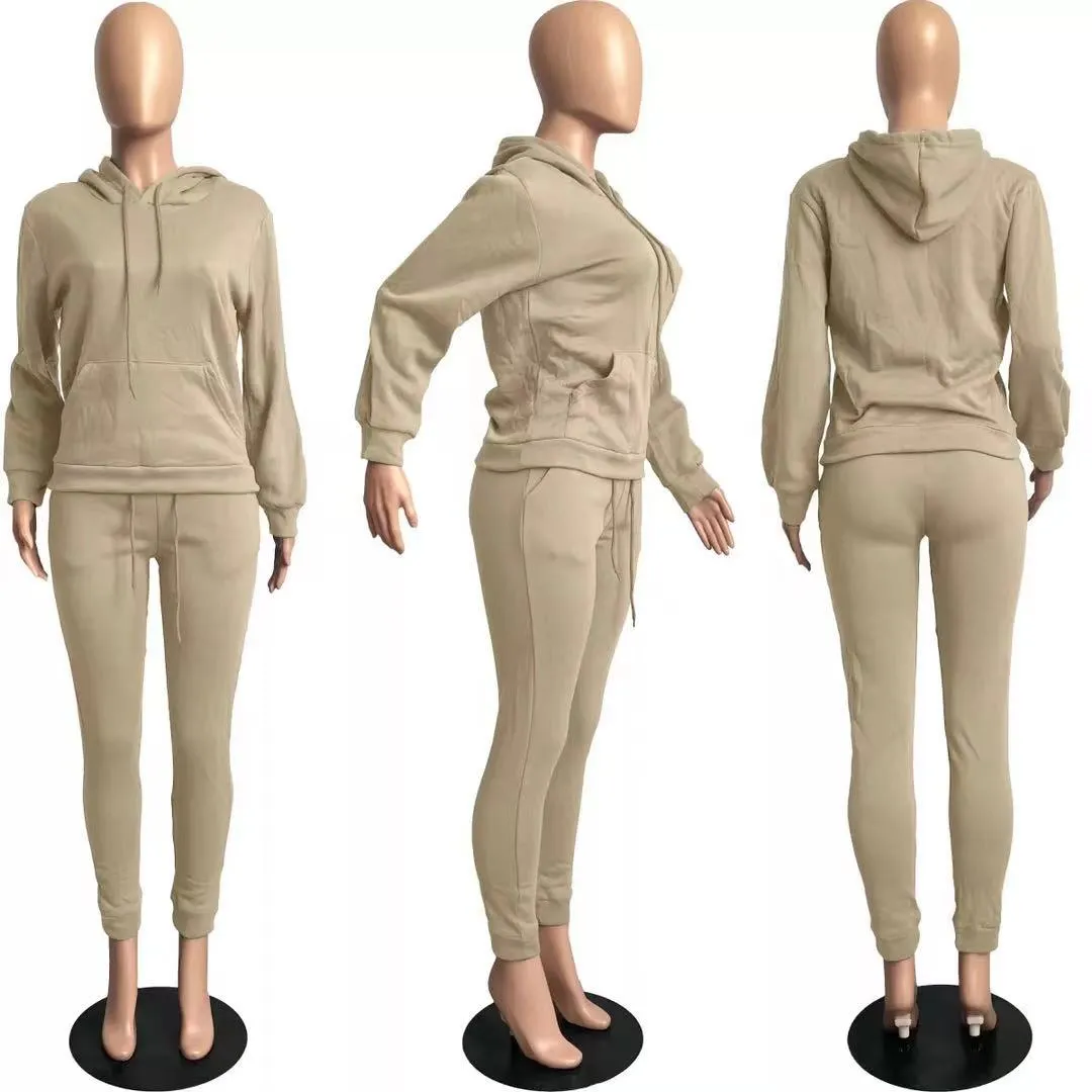 MB FASHION Casual Cozy Jogger Set with Hoodie 274R