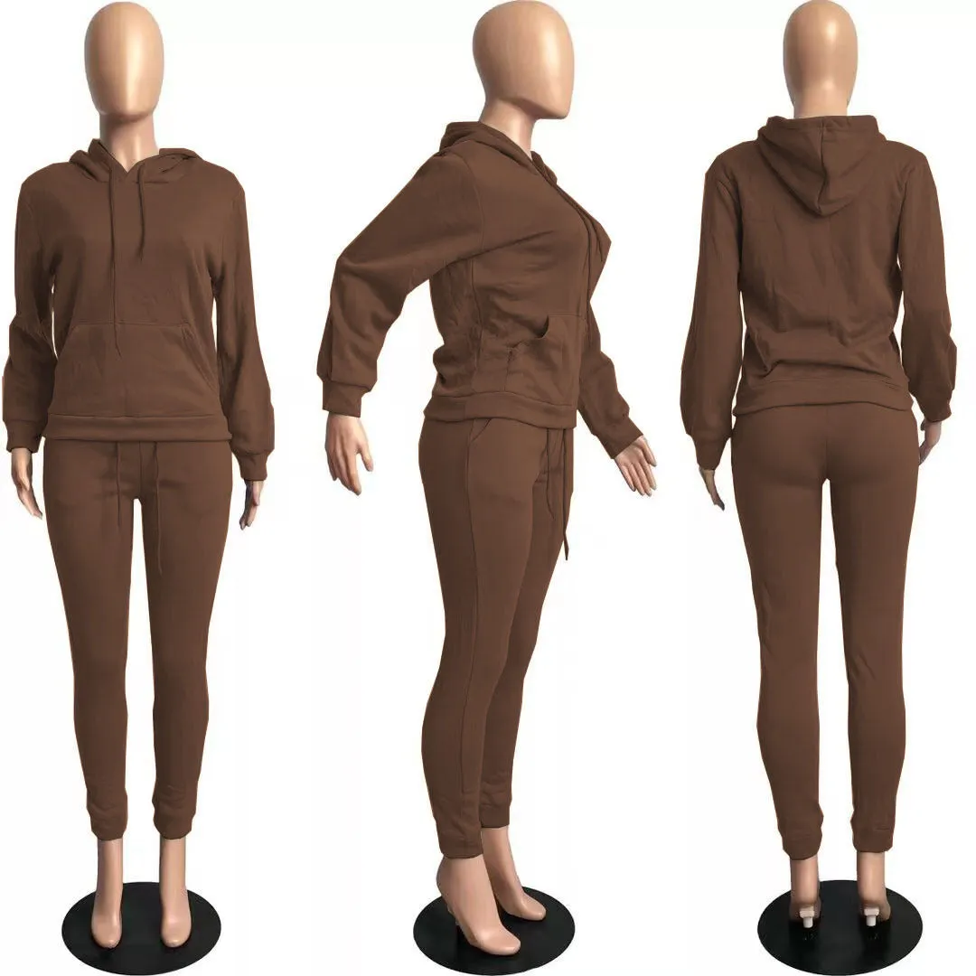 MB FASHION Casual Cozy Jogger Set with Hoodie 274R