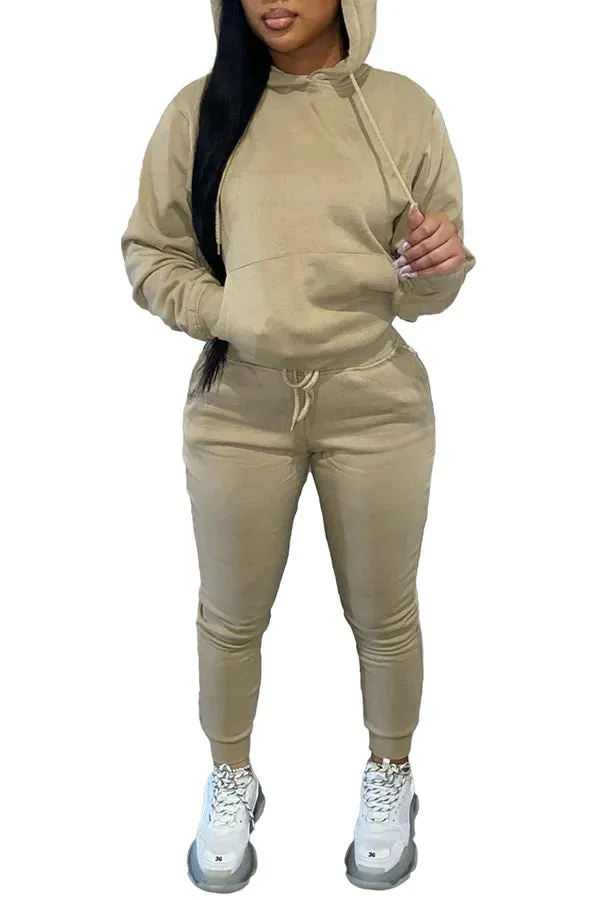 MB FASHION Casual Cozy Jogger Set with Hoodie 274R