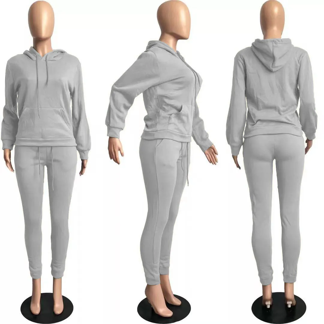 MB FASHION Casual Cozy Jogger Set with Hoodie 274R